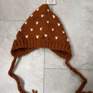 Kids' Warm Knit Hat with Heart Details